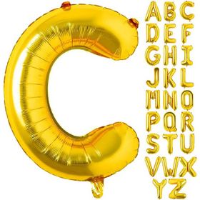 Patladı Gitti 16 inç 36 cm C Harf Gold Folyo Balon