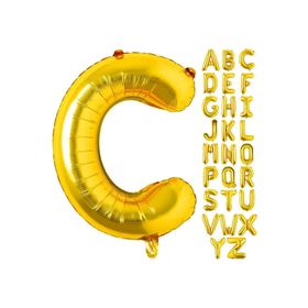 Patladı Gitti 16 inç 36 cm C Harf Gold Folyo Balon