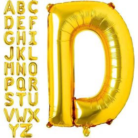 Patladı Gitti 16 inç 36 cm D Harf Gold Folyo Balon