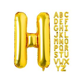Patladı Gitti 16 inç 36 cm H Harf Gold Folyo Balon