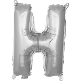 Patladı Gitti 16 inç 36 cm H Harf Gümüş Folyo Balon