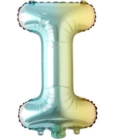 Patladı Gitti 16 inç 36 cm I Harf Gökkuşağı Folyo Balon