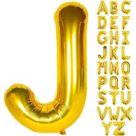 Patladı Gitti 16 inç 36 cm J Harf Gold Folyo Balon