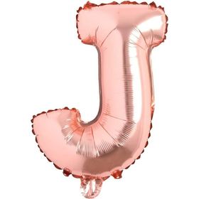 Patladı Gitti 16 inç 36 cm J Harf Rose Gold Folyo Balon