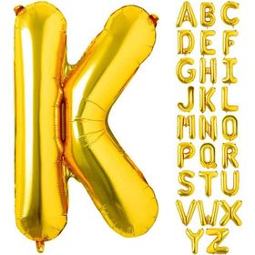 Patladı Gitti 16 inç 36 cm K Harf Gold Folyo Balon