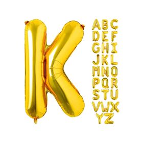 Patladı Gitti 16 inç 36 cm K Harf Gold Folyo Balon