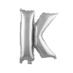Patladı Gitti 16 inç 36 cm K Harf Gümüş Folyo Balon