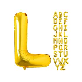 Patladı Gitti 16 inç 36 cm L Harf Gold Folyo Balon