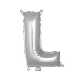 Patladı Gitti 16 inç 36 cm L Harf Gümüş Folyo Balon