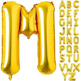 Patladı Gitti 16 inç 36 cm M Harf Gold Folyo Balon