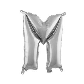 Patladı Gitti 16 inç 36 cm M Harf Gümüş Folyo Balon
