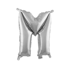 Patladı Gitti 16 inç 36 cm M Harf Gümüş Folyo Balon