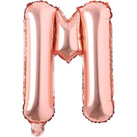 Patladı Gitti 16 inç 36 cm M Harf Rose Gold Folyo Balon
