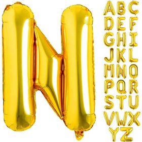 Patladı Gitti 16 inç 36 cm N Harf Gold Folyo Balon