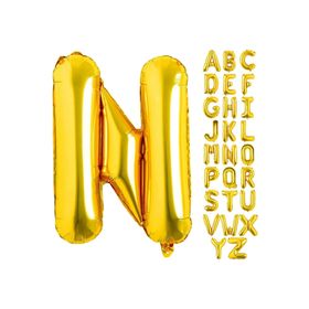 Patladı Gitti 16 inç 36 cm N Harf Gold Folyo Balon