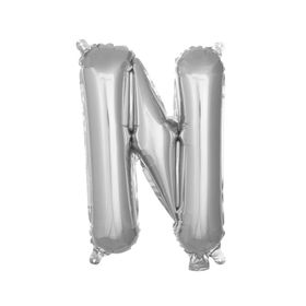 Patladı Gitti 16 inç 36 cm N Harf Gümüş Folyo Balon