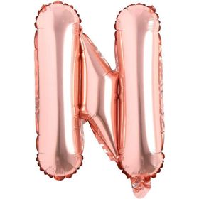 Patladı Gitti 16 inç 36 cm N Harf Rose Gold Folyo Balon
