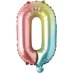 Patladı Gitti 16 inç 36 cm O Harf Gökkuşağı Folyo Balon