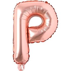 Patladı Gitti 16 inç 36 cm P Harf Rose Gold Folyo Balon