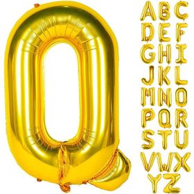 Patladı Gitti 16 inç 36 cm Q Harf Gold Folyo Balon