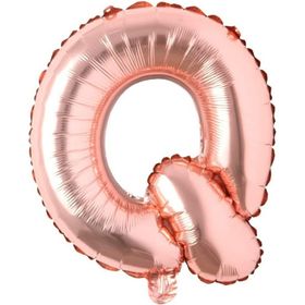 Patladı Gitti 16 inç 36 cm Q Harf Rose Gold Folyo Balon
