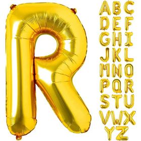Patladı Gitti 16 inç 36 cm R Harf Gold Folyo Balon