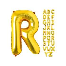 Patladı Gitti 16 inç 36 cm R Harf Gold Folyo Balon