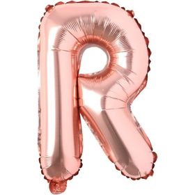 Patladı Gitti 16 inç 36 cm R Harf Rose Gold Folyo Balon