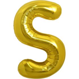 Patladı Gitti 16 inç 36 cm S Harf Gold Folyo Balon