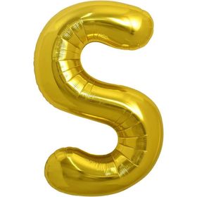 Patladı Gitti 16 inç 36 cm S Harf Gold Folyo Balon