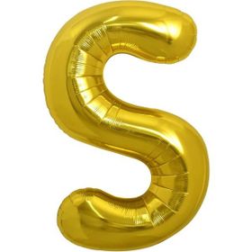 Patladı Gitti 16 inç 36 cm S Harf Gold Folyo Balon