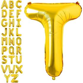 Patladı Gitti 16 inç 36 cm T Harf Gold Folyo Balon