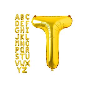 Patladı Gitti 16 inç 36 cm T Harf Gold Folyo Balon