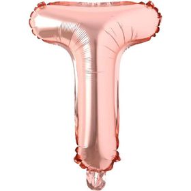 Patladı Gitti 16 inç 36 cm T Harf Rose Gold Folyo Balon