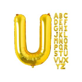 Patladı Gitti 16 inç 36 cm U Harf Gold Folyo Balon