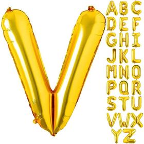 Patladı Gitti 16 inç 36 cm V Harf Gold Folyo Balon
