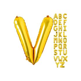 Patladı Gitti 16 inç 36 cm V Harf Gold Folyo Balon