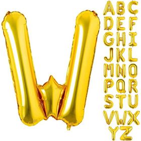 Patladı Gitti 16 inç 36 cm W Harf Gold Folyo Balon