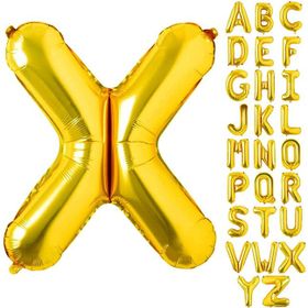 Patladı Gitti 16 inç 36 cm X Harf Gold Folyo Balon