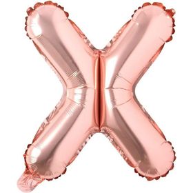 Patladı Gitti 16 inç 36 cm X Harf Rose Gold Folyo Balon