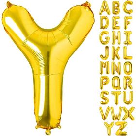Patladı Gitti 16 inç 36 cm Y Harf Gold Folyo Balon