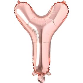 Patladı Gitti 16 inç 36 cm Y Harf Rose Gold Folyo Balon