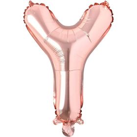 Patladı Gitti 16 inç 36 cm Y Harf Rose Gold Folyo Balon