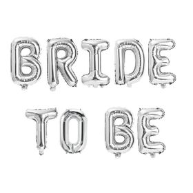 Patladı Gitti 16 inç 40 cm Bride To Be Gümüş Renk Parti Kutlama Folyo Balon Seti