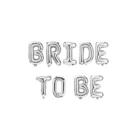 Patladı Gitti 16 inç 40 cm Bride To Be Gümüş Renk Parti Kutlama Folyo Balon Seti
