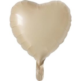 Patladı Gitti 18 inç 45 cm Bej Kalp Folyo Balon