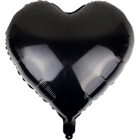 Patladı Gitti 18 inç 45 cm Siyah Kalp Folyo Balon
