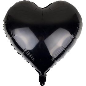 Patladı Gitti 18 inç 45 cm Siyah Kalp Folyo Balon