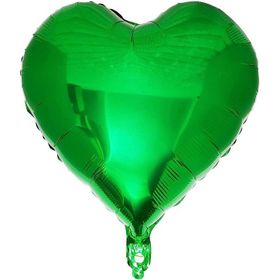 Patladı Gitti 18 inç 45 cm Yeşil Kalp Folyo Balon