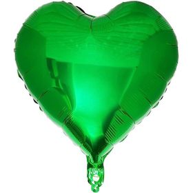 Patladı Gitti 18 inç 45 cm Yeşil Kalp Folyo Balon